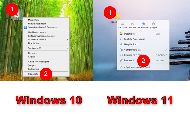 Cum deschizi ProprietÄÈile unui folder sau fiÈier