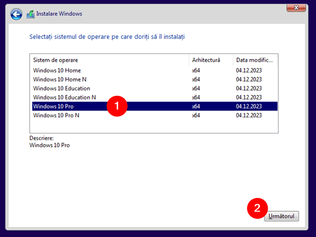 Alege ediÈ›ia de Windows 10