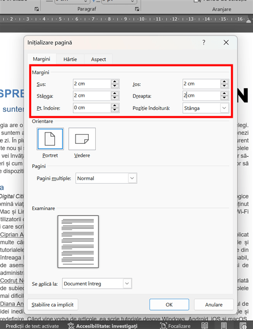 IndicÄƒ manual marginile unui document