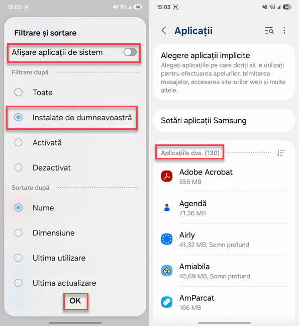 Alege aplica&Egrave;iile instalate de tine