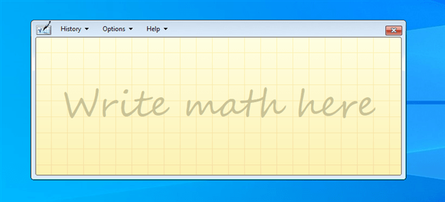 Math Input Panel Ã®n Windows 10