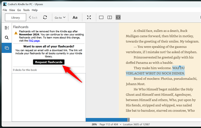 Cum ceri flashcards în Kindle pentru PC