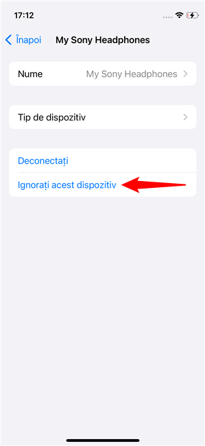 Cum elimini un dispozitiv Bluetooth de pe un iPhone