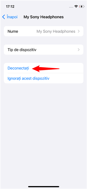 Cum deconectezi un dispozitiv Bluetooth de la un iPhone