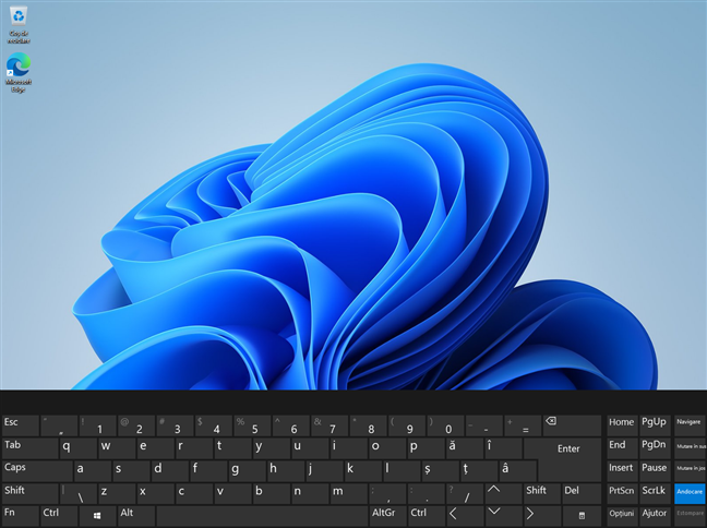 Tastatura vizualÄƒ din Windows 11