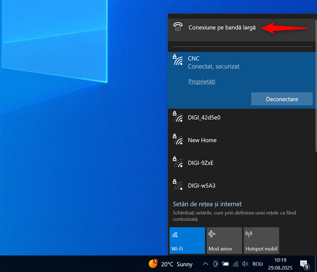 O conexiune PPPoE în Windows 10