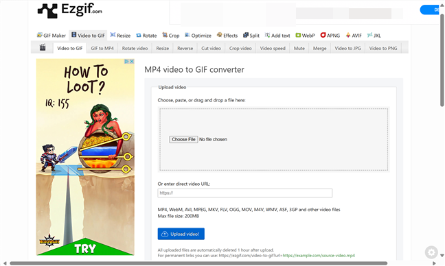 FoloseÈ™te MP4 video to GIF converter pentru a face un GIF dintr-un videoclip