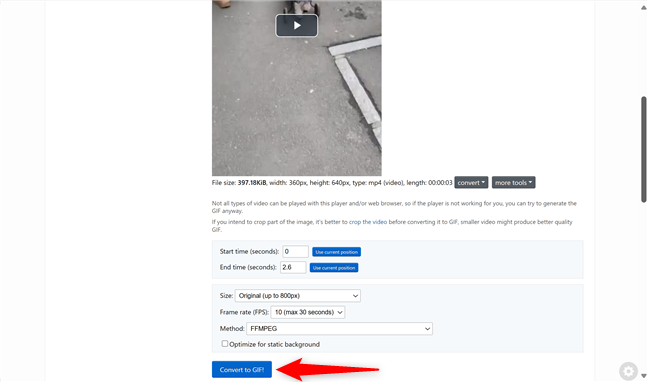 Cum transformi un videoclip Ã®ntr-un GIF
