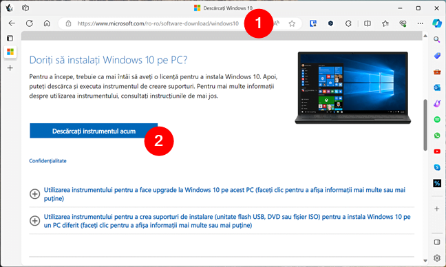 DescarcÄƒ gratuit Windows 10, cu Media Creation Tool