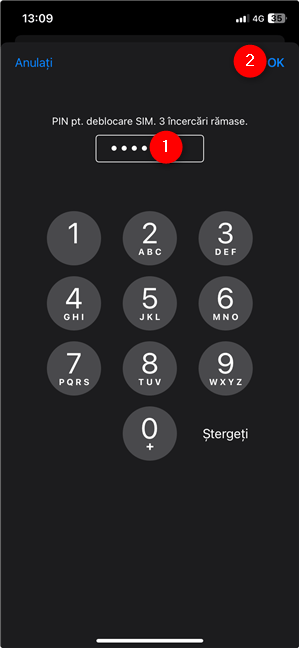Introdu codul PIN actual al cartelei SIM de pe iPhone pentru a dezactiva funcÈ›ia pe dispozitivul tÄƒu