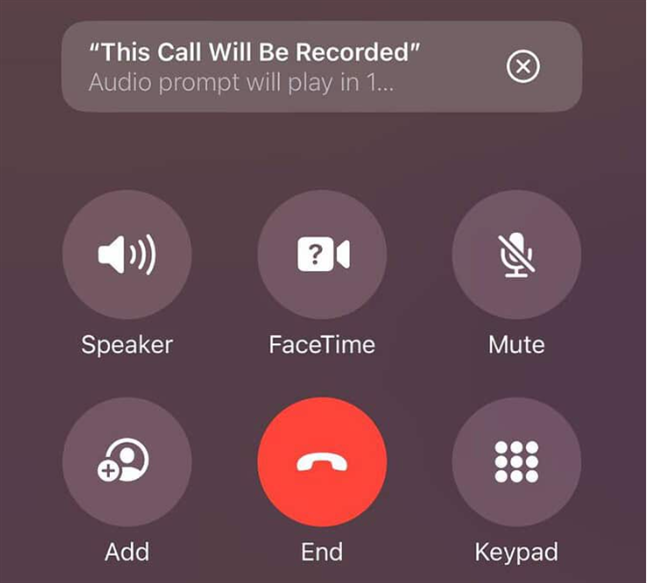 Un iPhone care te anunÈÄ cÄ apelul va fi înregistrat
