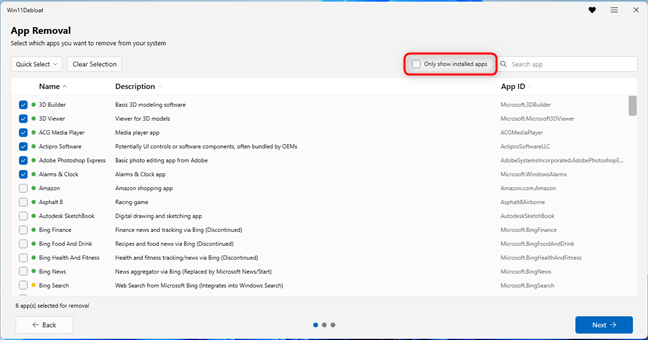 Alege ce programe vrei s&Auml; elimini