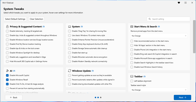 Alege ce func&Egrave;ii din Windows 11 vrei s&Auml; dezactivezi