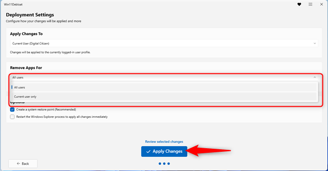 Aplic&Auml; set&Auml;rile pentru utilizatorul curent