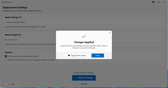Apas&Auml; pe Close &Egrave;i reporne&Egrave;te Windows 11