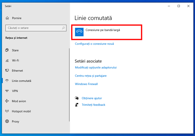 SelecteazÄ conexiunea PPPoE