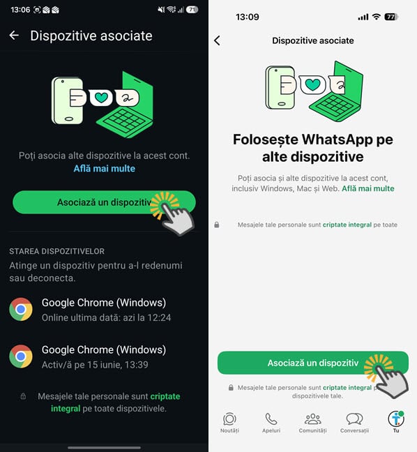 ApasÄ pe AsociazÄ un dispozitiv