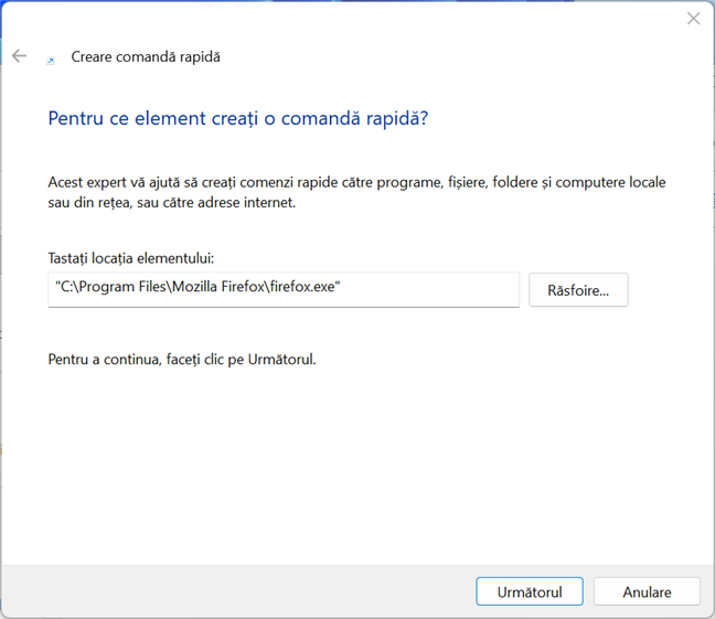 R&Auml;sfoie&Egrave;te &Egrave;i alege fi&Egrave;ierul EXE al programului