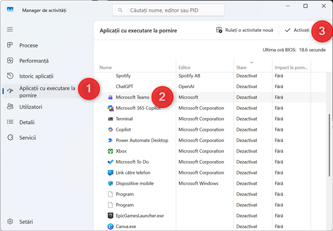 Activeaz&Auml; un program la startup &Atilde;&reg;n Windows 11