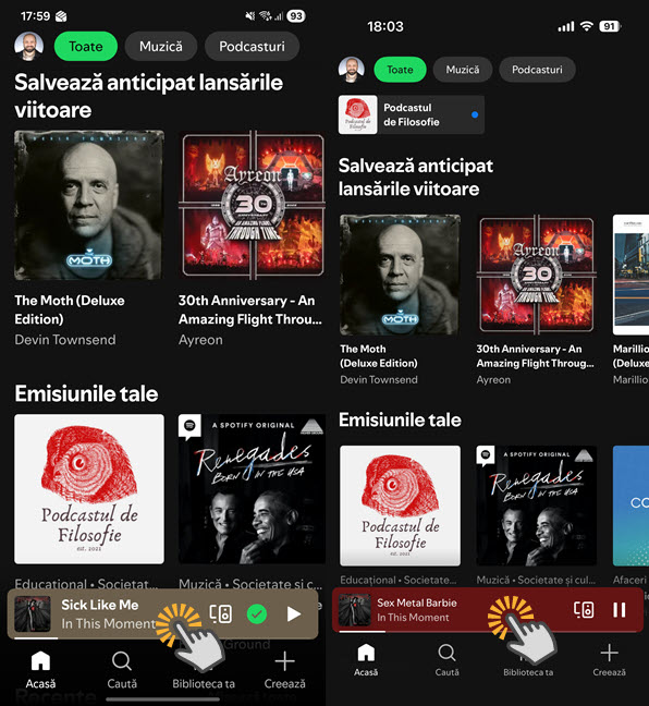 Apas&Auml; pe melodia care este redat&Auml;