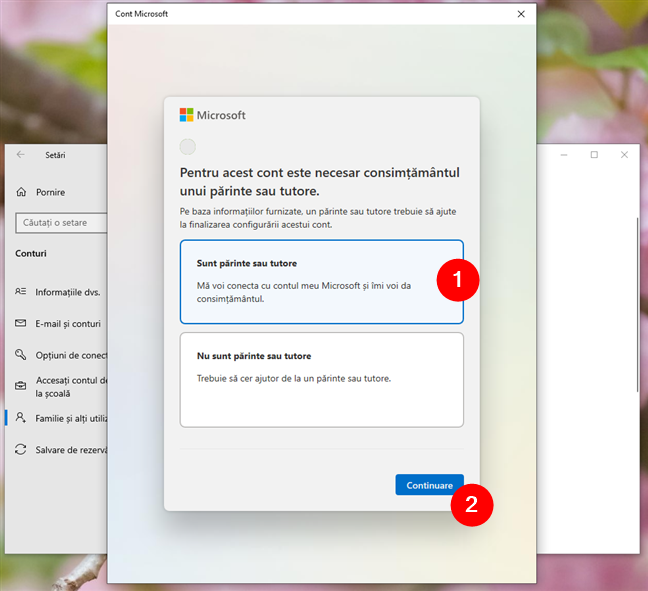 Alege Sunt pÄrinte sau tutore