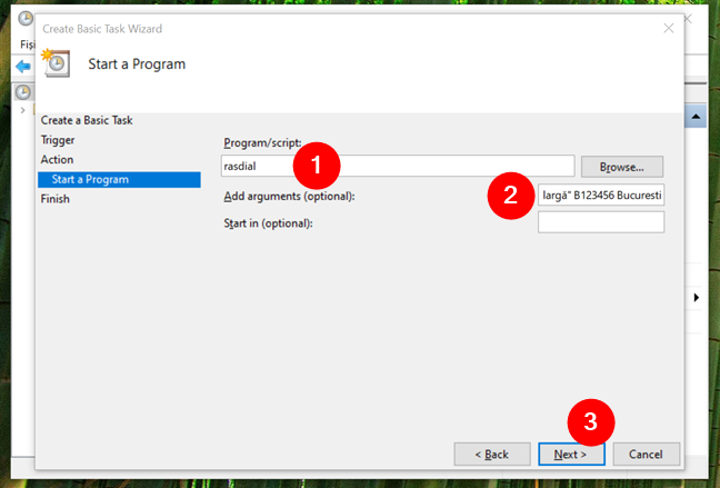 Configurarea rasdial cu numele &Egrave;i datele de conectare pentru conexiunea PPPoE