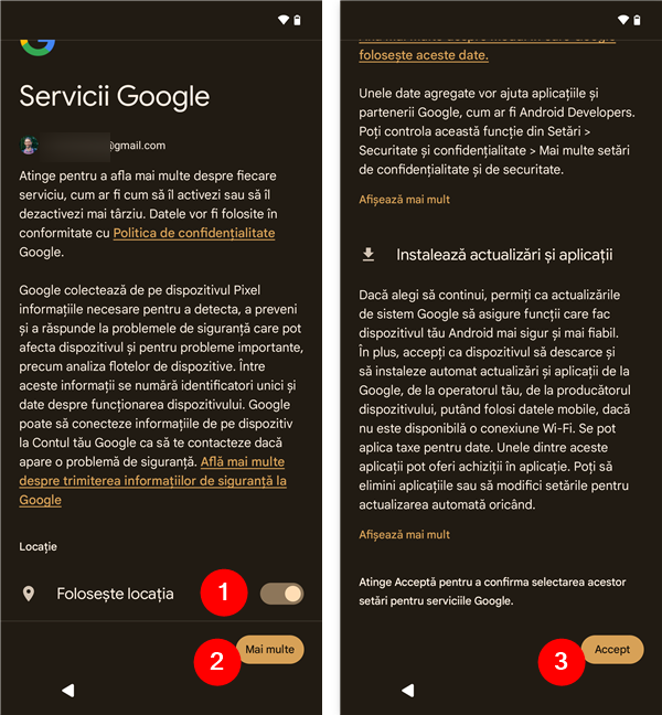 ActiveazÄ sau dezactiveazÄ Servicii Google