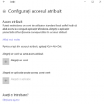 Windows 10, acces atribuit
