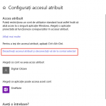 Windows 10, acces atribuit