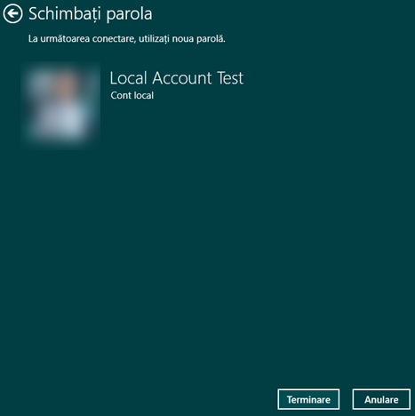 Windows 8.1, Setari PC, cont, utilizator, local, parola, schimba