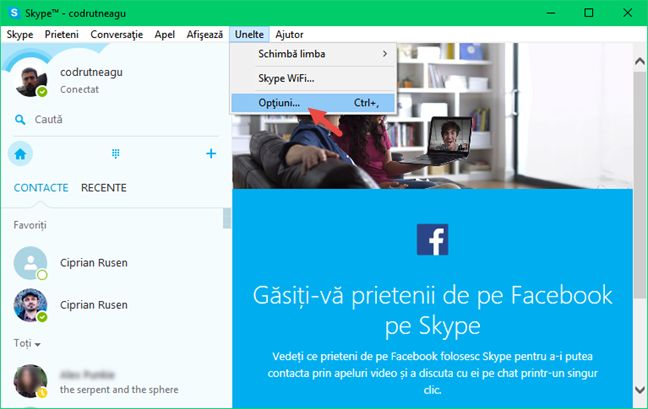 Skype, Windows, ascunde, adresa IP, conexiune, directa