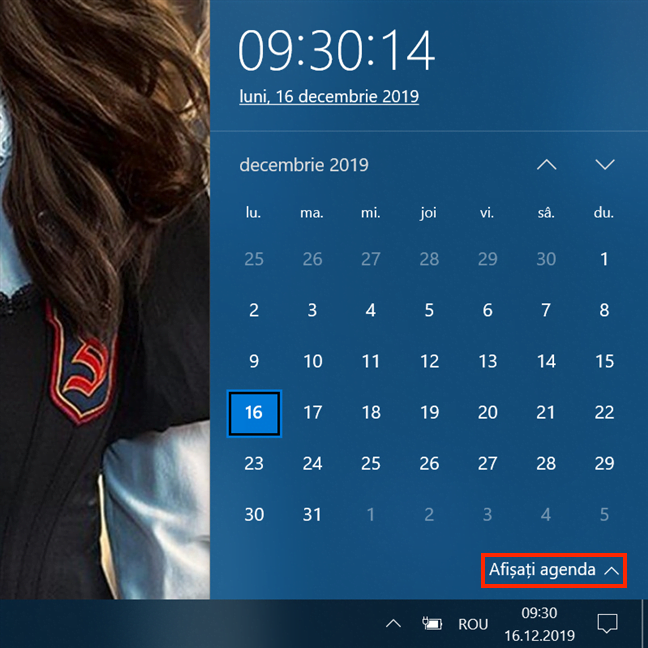 Apasă pe Afișați agenda pentru a-ți vedea din nou programul