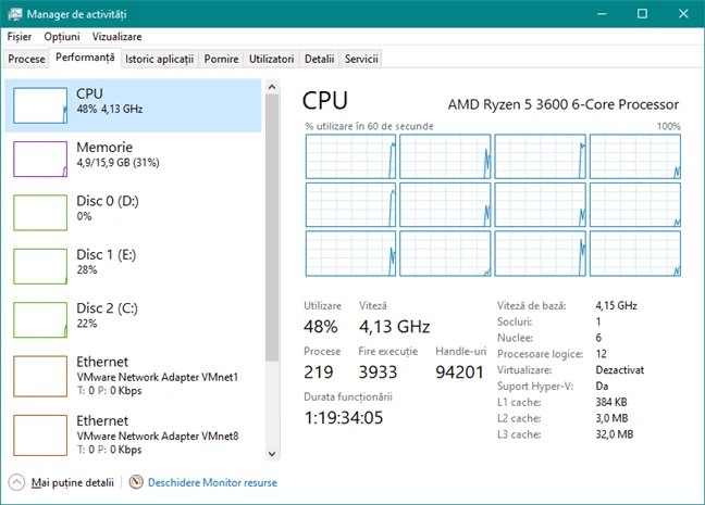 AMD Ryzen 5 3600 supratactat la 4,15 GHz
