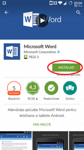 Android, Microsoft, Office, Word, Excel, PowerPoint, Google, Play, aplicatii, instalare, setare