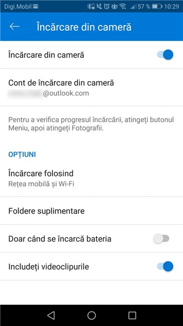 Alte opțiuni pentru cum funcționează OneDrive în Android