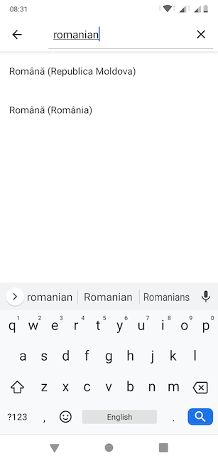 Selectează tastatura pe care vrei s-o folosești