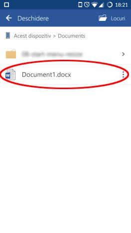 Android, Microsoft, Office, Word, fisier, deschide, accesare, cloud