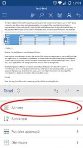 Android, Microsoft, Word, tabele, inserare, editare, modificare, adaugare