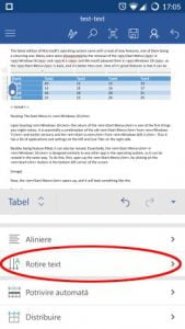 Android, Microsoft, Word, tabele, inserare, editare, modificare, adaugare