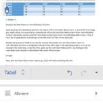 Android, Microsoft, Word, tabele, inserare, editare, modificare, adaugare