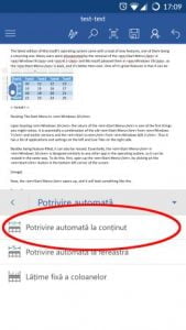 Android, Microsoft, Word, tabele, inserare, editare, modificare, adaugare