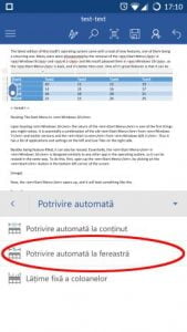 Android, Microsoft, Word, tabele, inserare, editare, modificare, adaugare