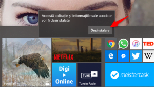 Confirmarea dezinstalării