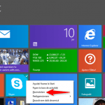 Dezinstalarea unei aplicații de pe ecranul Start din Windows 8.1, folosind un mouse