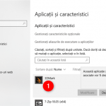 Dezinstalarea unei aplicații din Windows 10 folosind aplicația Setări