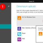 Dezinstalarea unei aplicații din Windows 8.1, utilizând ecranul Setări PC