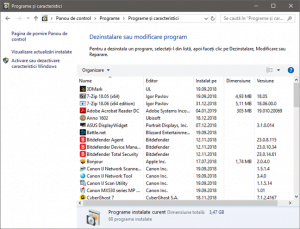 Panoul de control din Windows 10