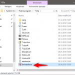 Fișierul executabil de dezinstalare aflat în folderul unui program