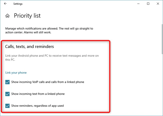 Opțiunea de a bloca notificările din Windows 10