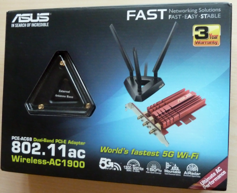 ASUS PCE-AC68, 802.11ac, Dual-band, Wireless-AC1900, PCI-E Adapter, recenzie, retea, wireless